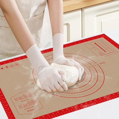 Skiennix Silicone Pastry Mat - Extra Large 26"x16" Non-Slip Baking Mat with Measurements for Easy Dough Rolling