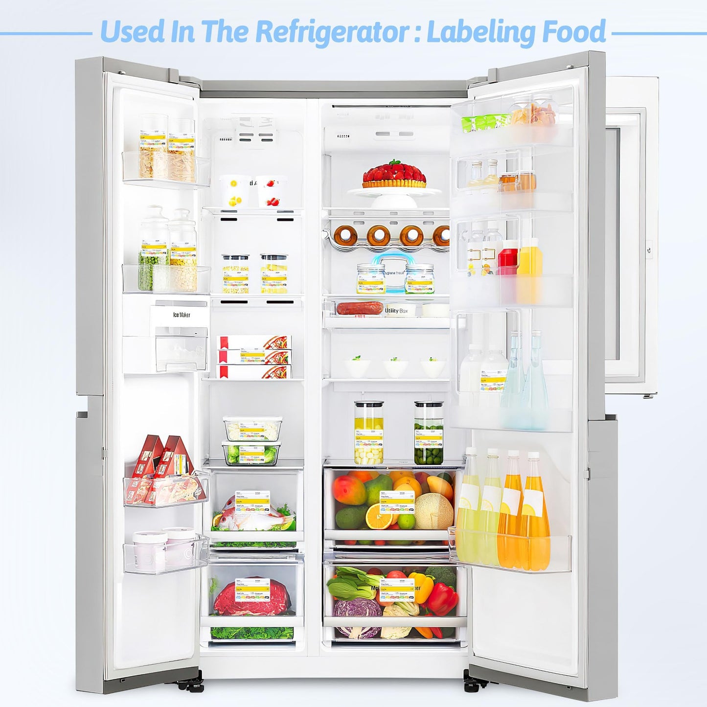 Restaurant Quality Shelf Life Food Rotation Labels Vinyl, 2” x 3” Self-Adhesive Removable Freezer Food Labels, Perfect for Reusable Containers, Easy to Remove, Food Safety Date Sticker (3 PCS)