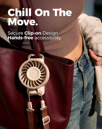 Diveblues Portable Handheld Fan - 7.4m/s Turbo Speed | 180° Foldable 4-in-1 Design, USB-C Rechargeable for Travel & Makeup