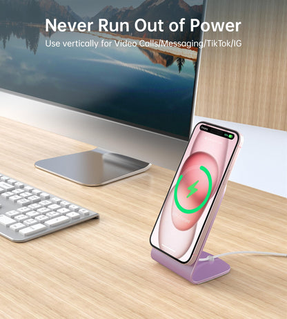 Magnetic Wireless Charger for iPhone 17/16/15/14/13/12 - Mag Charger+20W USB C Adapter, Fast Wireless Charging Stand/Pad with 5ft USB-C Cable for iPhone 17/16/15/14/13/12 Pro Max Plus Mini Air, Airpod