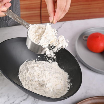 Stainless Steel Measuring Cups and Spoons Set, 5 Cups and 6 Spoons