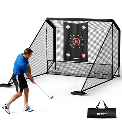 Golf Practice Net, 10x7ft Heavy Duty Golfnets for Indoor/Outdoor Training, Portable Hitting Nets with Carry Bag, Ideal Golfs Training Aid for Golfers Backyard Driving Chipping Swing