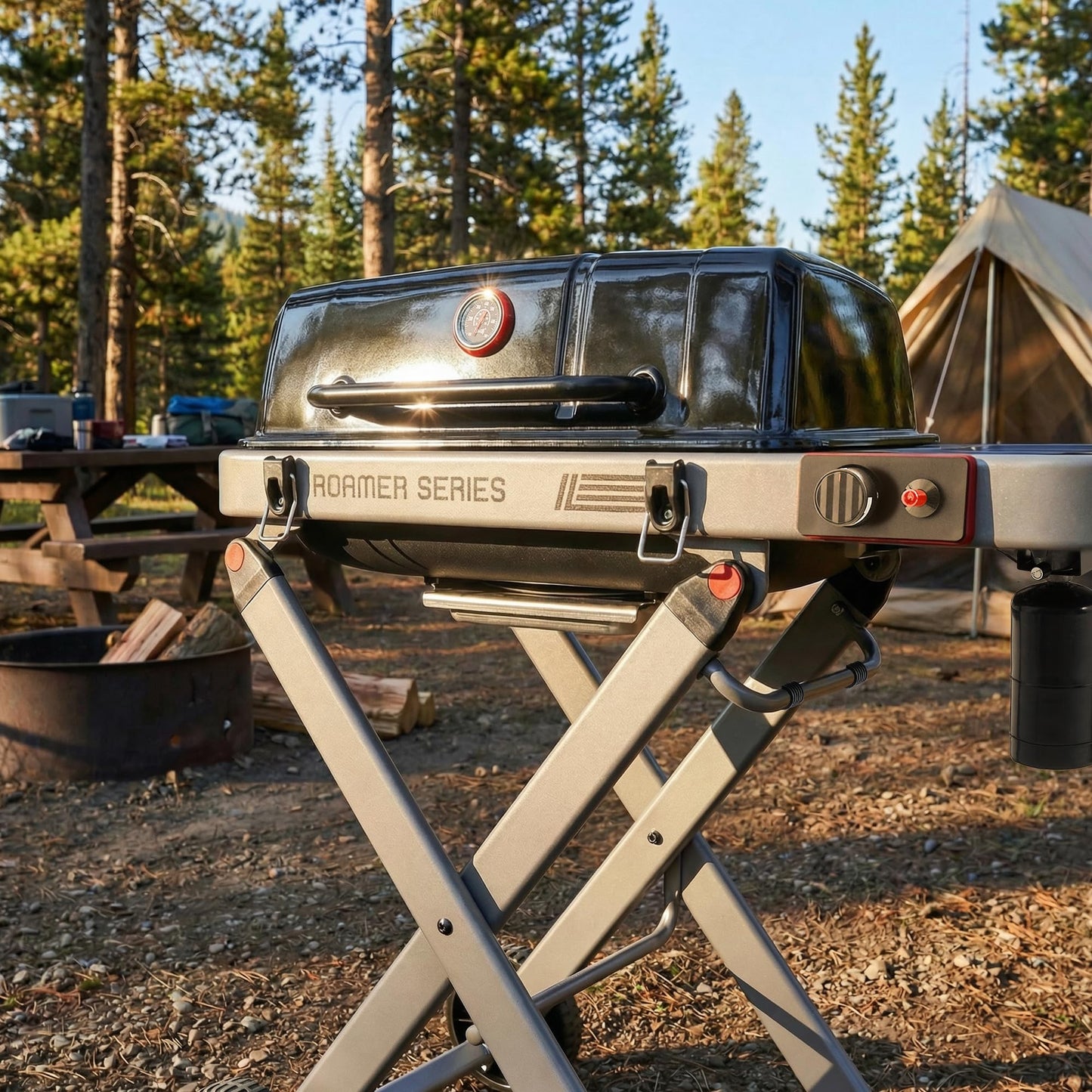 Feasto Propane Gas Grill with Foldable Cart & Heavy-Duty Build, All-Terrain Large Wheels for Easy Moving, BBQ Grill for Outdoor Cooking, Backyard, Camping & Tailgating