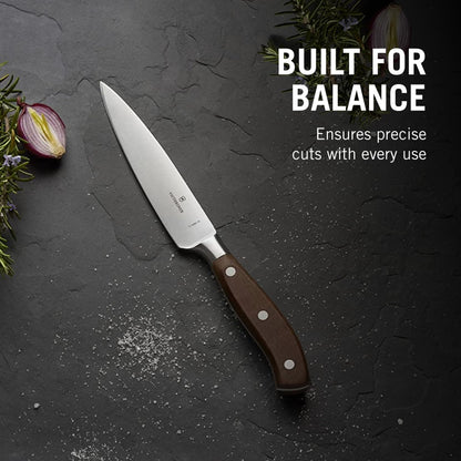 Victorinox Grand Maitre Forged Chef's Knife - Sharp Kitchen Knife for Cutting Herbs, Vegetables & Meat - Premium Kitchen Accessory - Wood Handle, 6"