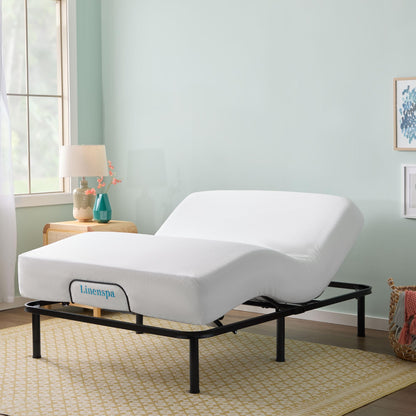 Linenspa Adjustable Bed Frame - Independent Head and Foot Incline - Powerful Quiet Motor - Easy Toolless Assembly - Lounging - Watch TV - Working - Reading - Ergonomic - Electric Bed Base - Full Size