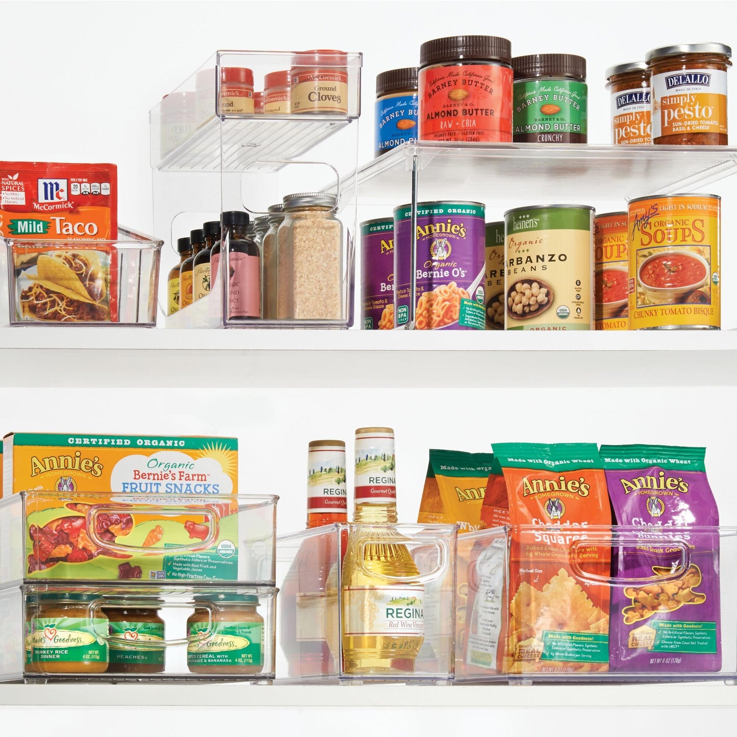 iDesign Slim Clear Plastic Stackable Storage Bin, Tall Narrow Organizer for Kitchen or Pantry