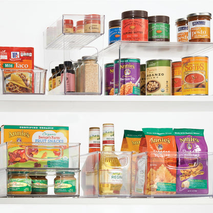 iDesign Slim Clear Plastic Stackable Storage Bin, Tall Narrow Organizer for Kitchen or Pantry