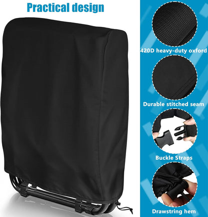 2Pcs 420D Black(96x84 cm2Pcs) Kovshuiwe Outdoor Zero Gravity Folding Chair Cover Waterproof, Folding Chair Storage