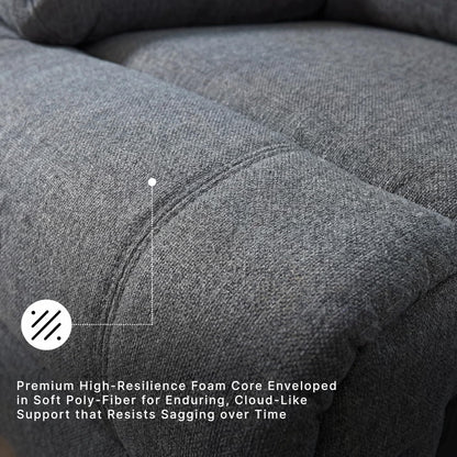 Signature Design by Ashley Yarrow Lane Classic Chenille Manual Pull Tab Reclining Loveseat, Gray