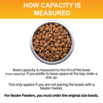 Neater Pet Brands 7 Cup (56 oz.) Stainless Steel Dog Bowls, Set of 2 Neater Feeder Replacement Bowls (M/L Express, Large Deluxe Models), Dog Food Bowl & Water Bowl, Dishwasher Safe Metal Dish for Dogs