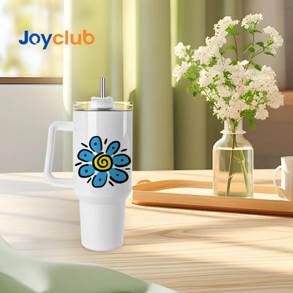 Joyclub 4 Pack 40oz Sublimation Tumbler with Handle Insulated Large Tumbler Bulk, Coffee Travel Cups Stainless Steel Travel Mug for Diy Craft Heat Press Print