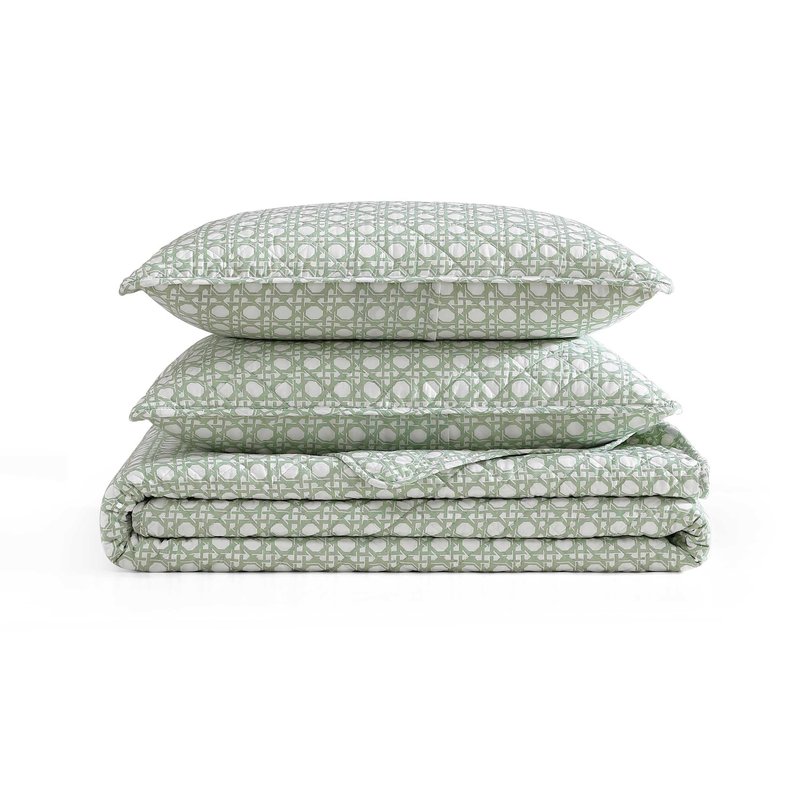 Tommy Bahama - King Quilt Set, Luxurious Bedding with Matching Shams, Coastal Inspired Room Essentials (Bahama Diamond Isle Green, King)