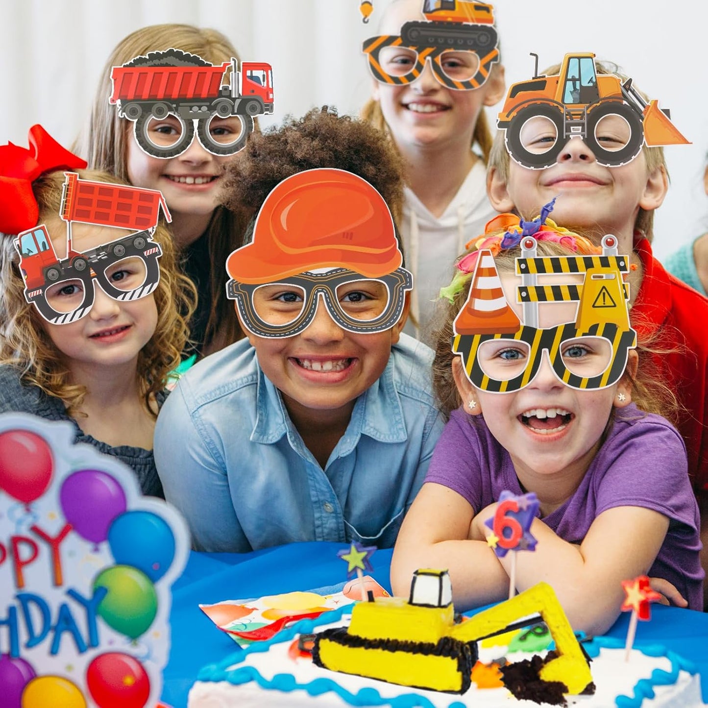12 Hooqict Construction Party Favors Pcs Construction Party Eyeglasses Dump Truck Excavator Themed Birthday Party