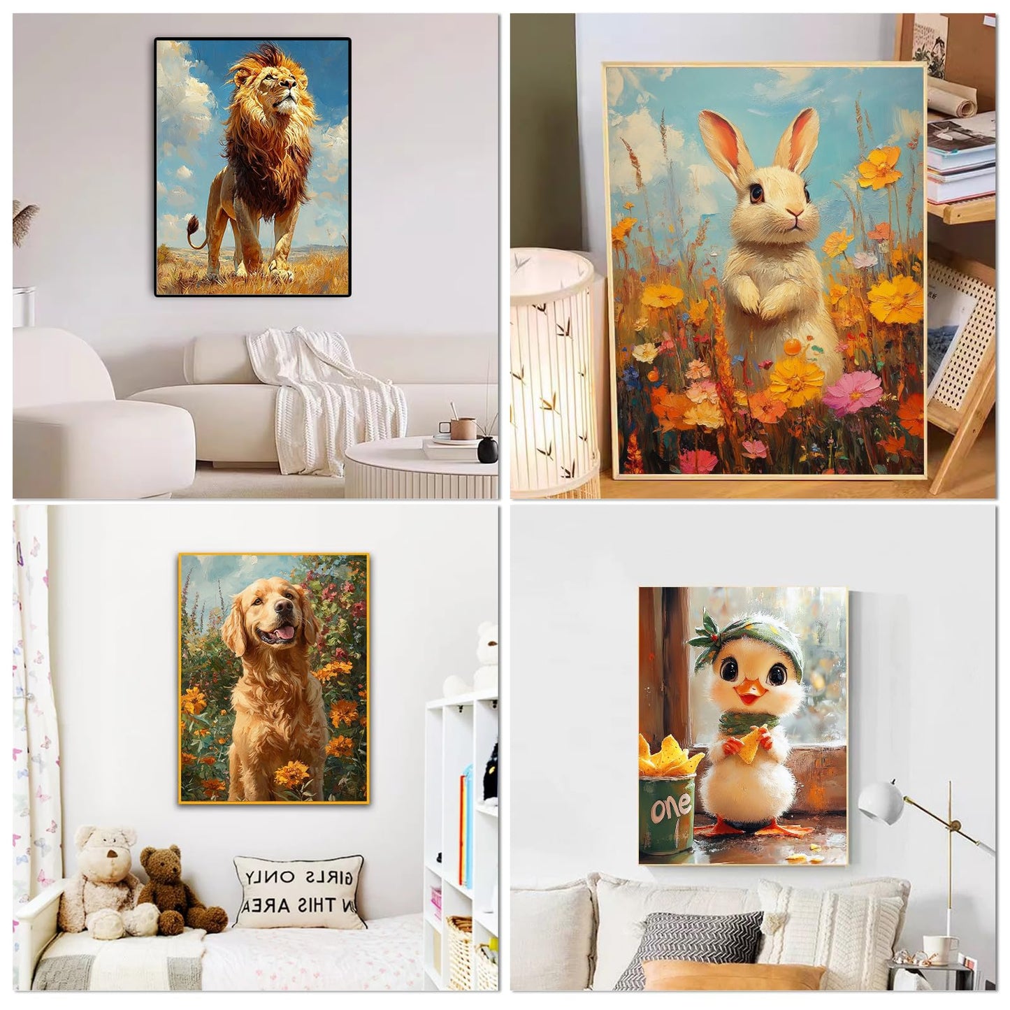 BWFY 12 Pack Animal Diamond Painting Kits for Adults, 5D Diamond Art Kit,DIY Full Drill Diamond Art Sets with Tools, Beginner-Friendly Craft Projects for Home Wall Decor or Gift, 12x16 Inch