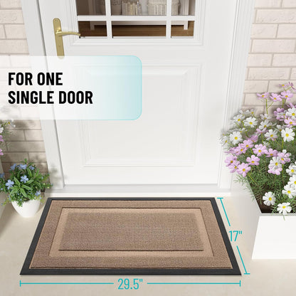 OLANLY Waterproof Front Door Mat - All-Season Indoor/Outdoor Doormat, Easy Clean, 47x32, Mocha