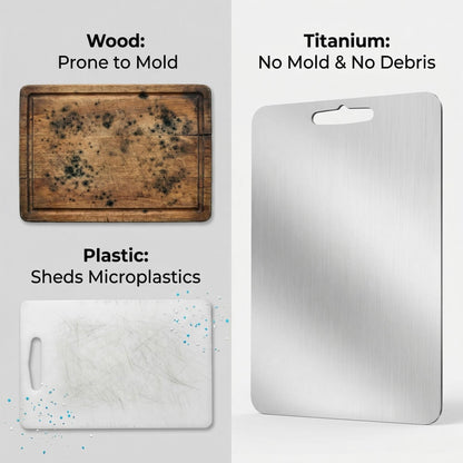 LNWQSQR 3Pack titanium cutting boards for kitchen,Double Sided Food titanium Grade Metal Non-Toxic titanium Cutting Boards,Easy to Clean,Dishwasher Safe(s+m+L)
