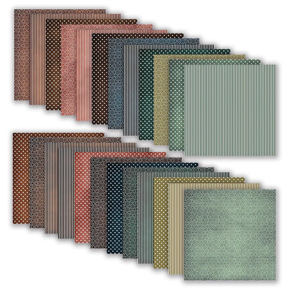 MIATTCLD 12x12 Scrapbook Paper Double Sided Patterned Paper for Scrapbooking, 24 Sheets/24 Designs Wedding Background Papers Boho Decorative Craft Papers for Card Making Journaling Decor (Brown)