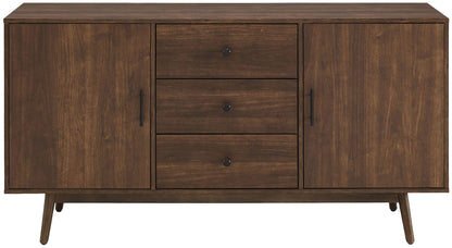 Crosley Furniture Lucas Mid Century Sideboard Buffet Cabinet with Storage, Brown