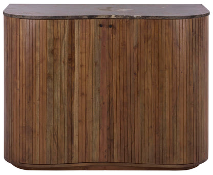 SAFAVIEH Couture Collection – Jamilah Brown 2-Door 2-Shelf Marble Top Chest, Fully Assembled (SFV5775A)