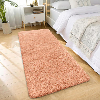 OLANLY Runner Rugs - Soft Fluffy Machine Washable 2x6 for Hallway & Bedroom | Muted Orange Decor