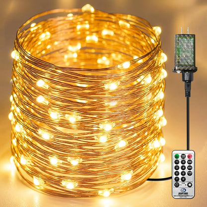 164 500 8 Dimming Plug-in Fairy Lights, Ft LED String Light with Remote, Modes, Timer and Twinkle Lights for Indoor