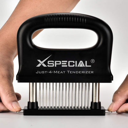 DELUXE MEAT TENDERIZER TOOL 48-BLADE | Turn Tough Cuts into Family Favorites | Professional-Grade Stainless Steel Needle | Unlock Restaurant-Quality Results at Home | No More Mallet or Meat Hammer