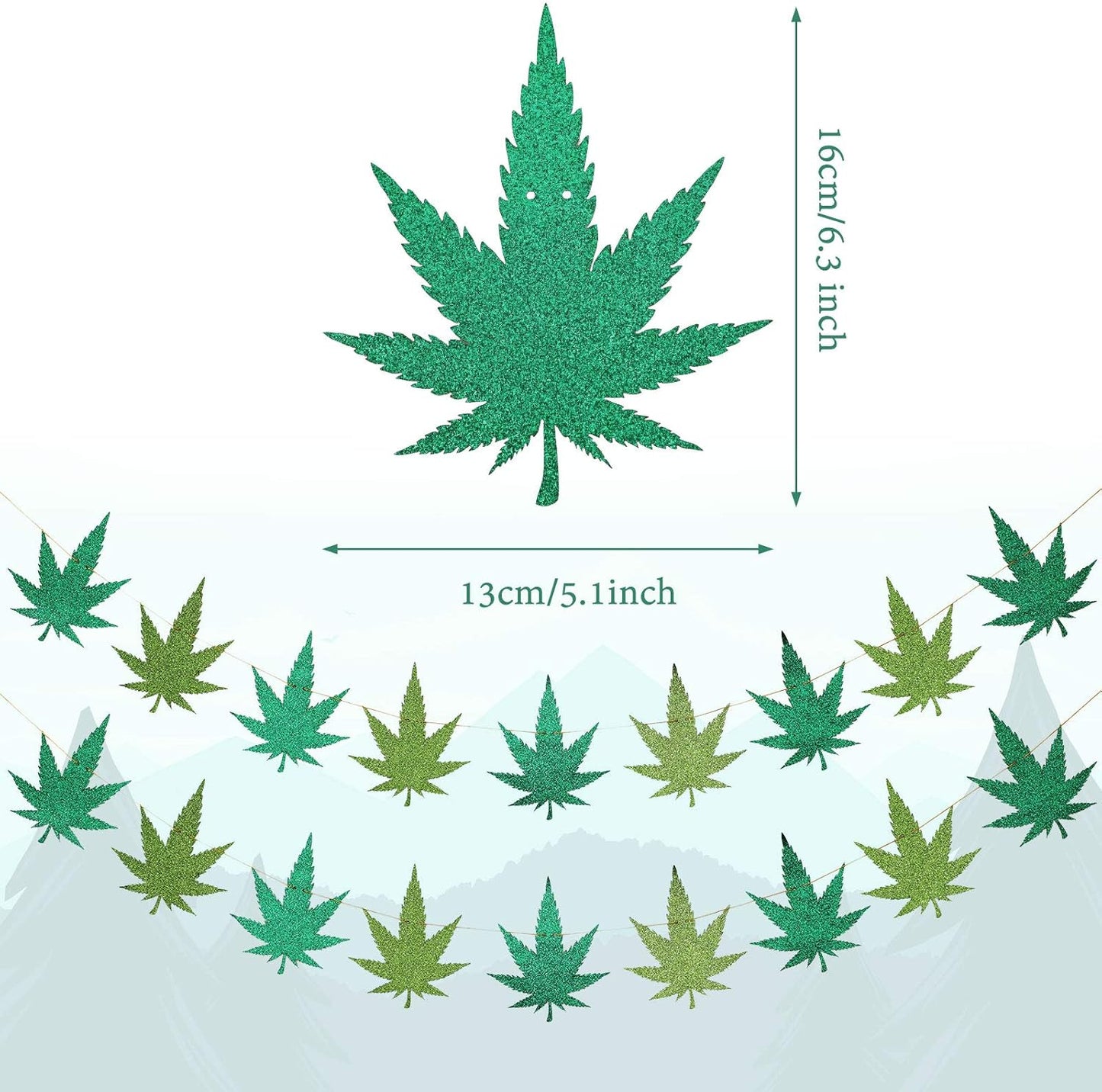 2 Pieces Pot Leaves Weed Banners and 51.2 x 86.6 Inch Weed Tablecover for Pot Leaf Birthday Party Picnic Decoration