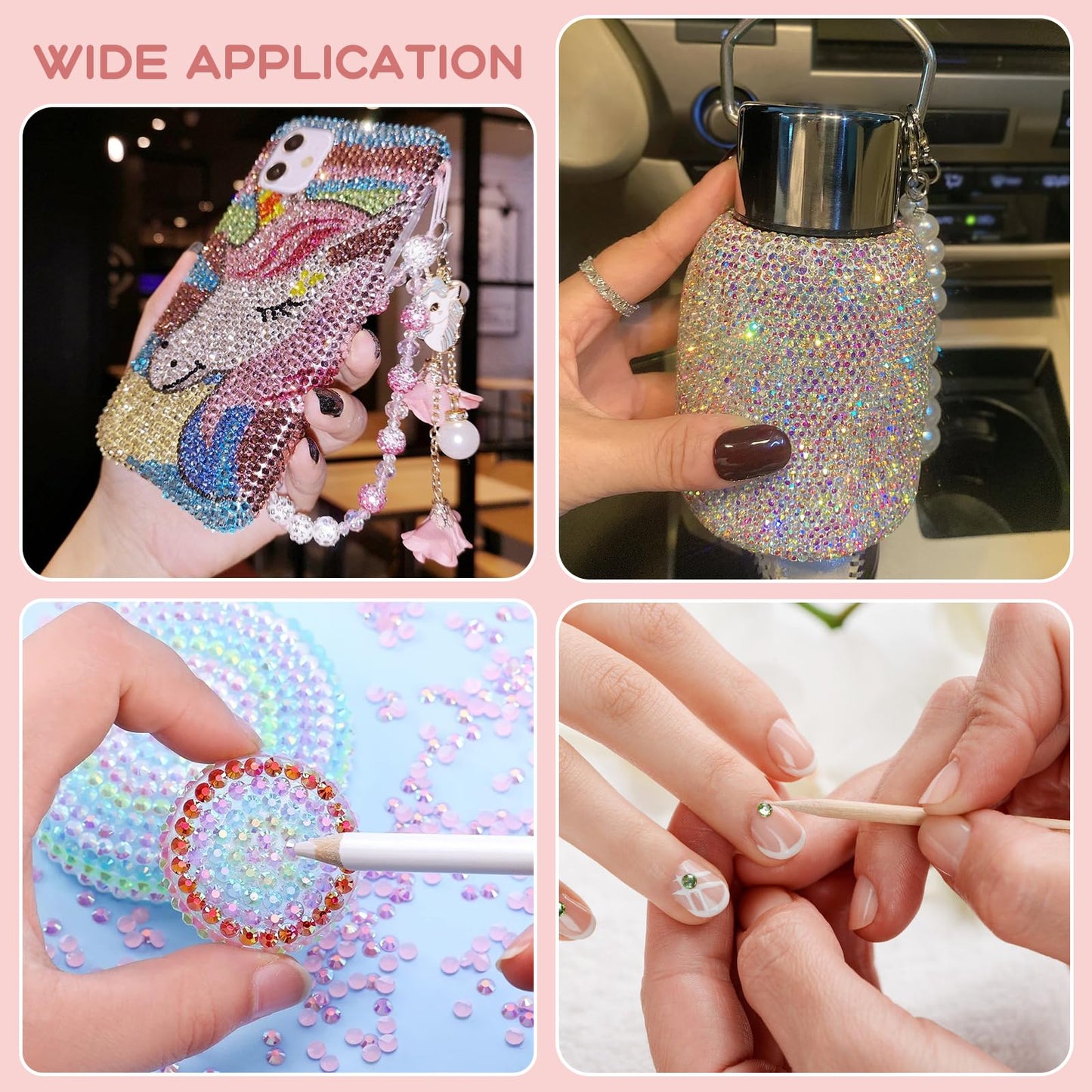 32000Pcs 40 Colors Resin Rhinestones Bedazzling Kit, Multicolor Flatback Gems, DIY Nail Art Clothing Tumblers Crafts for Bedazzling Diamond Art Makeup (40 Colors)
