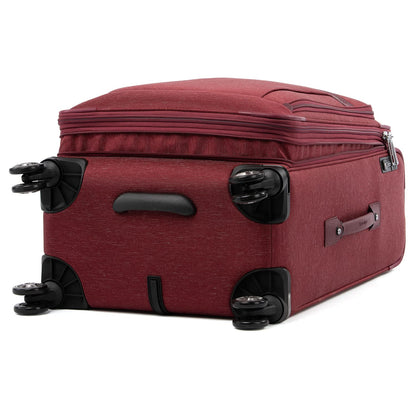 Travelpro Platinum Elite Softside Expandable Checked Luggage, 8 Wheel Spinner Suitcase, TSA Lock, Men and Women, Bordeaux Red, Checked Medium 25-Inch