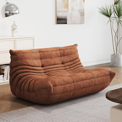 Aosaifen Bean Bag Chair - Corner Sofa, Fireside Chair Bean Bag Sofa Large Bean Bag Chair for Adults,Fireside Floor Couch for Living Room, Bedroom, Gaming (Yellow, Single) (Brown, Loveseat)