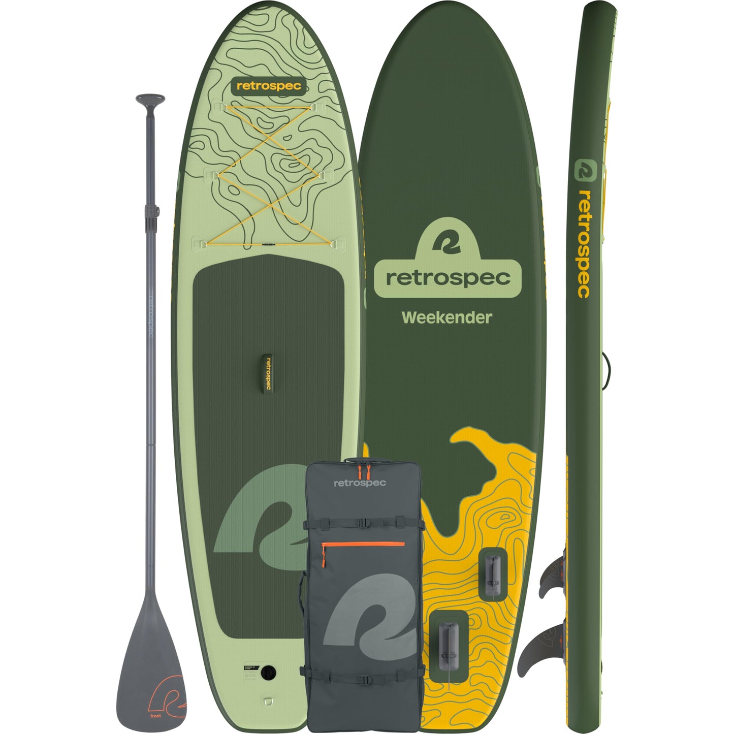 Retrospec Weekender Inflatable Stand Up Paddle Board Includes Paddle, Pump, Travel Bag and Accessories 10’6” Lightweight Inflatable SUP, Puncture Resistant Inflatable Paddle Board for Adults