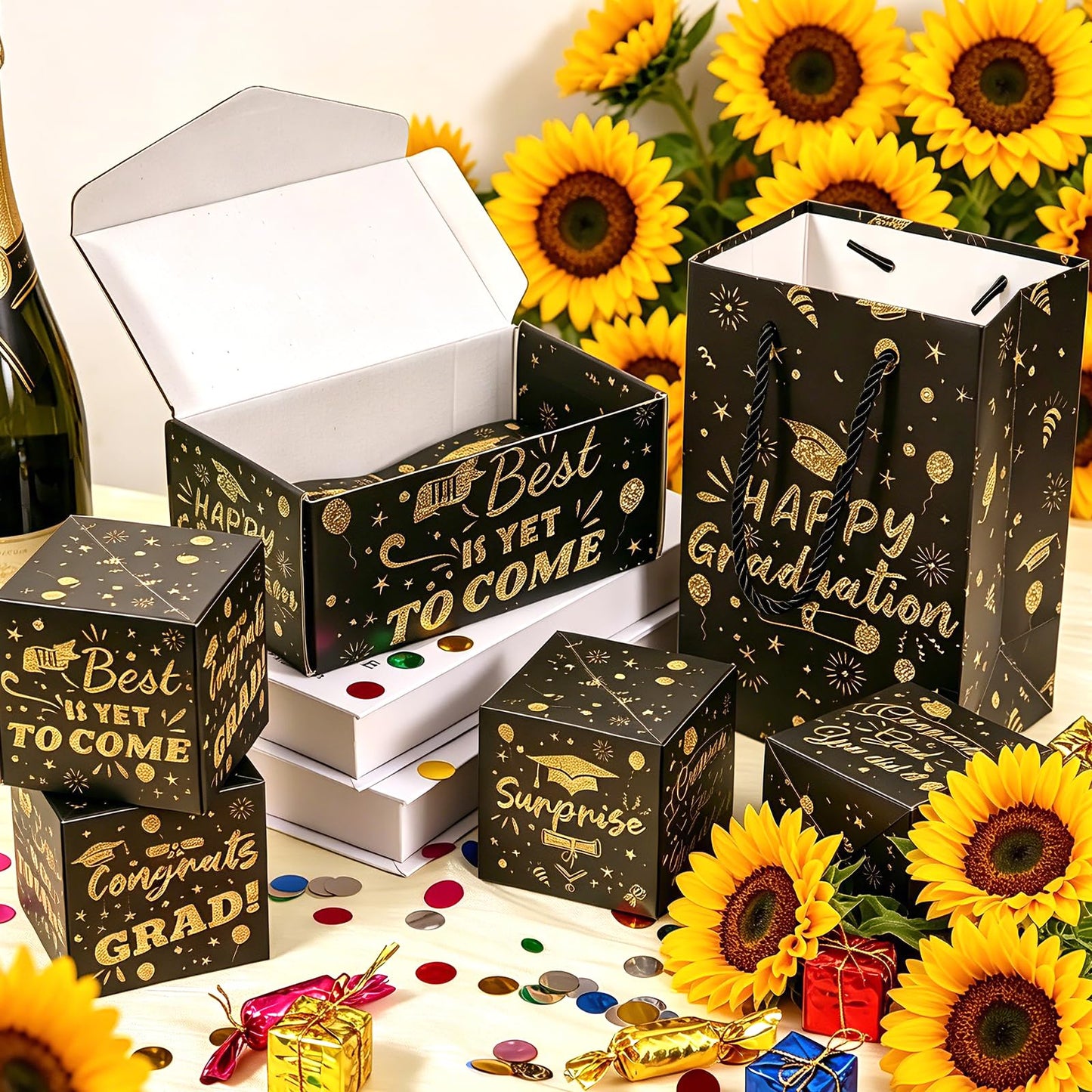 2026 Graduation Surprise Gift Box Explosion, Pop Out Explosion Gift Box with Bounce Money Holder and Confetti, Halloween Thanksgiving Christmas Graduation Gifts for Women, High School College Graduation Party Favors