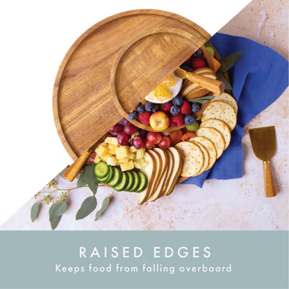 Grazerie Charcuterie Board Set - Round Acacia Cheese Board Tiered Tray Stand with Accessories - House Warming Gifts for New Home, Bridal Shower & Wedding Gift, Birthday Gifts for Women
