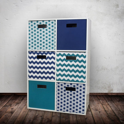 11x11x11, DII Polyester Cube Storage Collection Hard Sided Collapsible, Nautical Blue