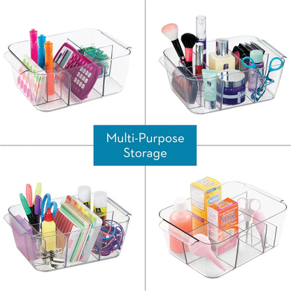 iDesign Makeup Organizer for Countertop, Clear Storage for Cosmetics and Toiletries, Made in USA
