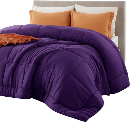 Bedsure Comforter Duvet Insert - All-Season Quilted Down Alternative Bedding, Full Size, Purple 86 x 82 Inches