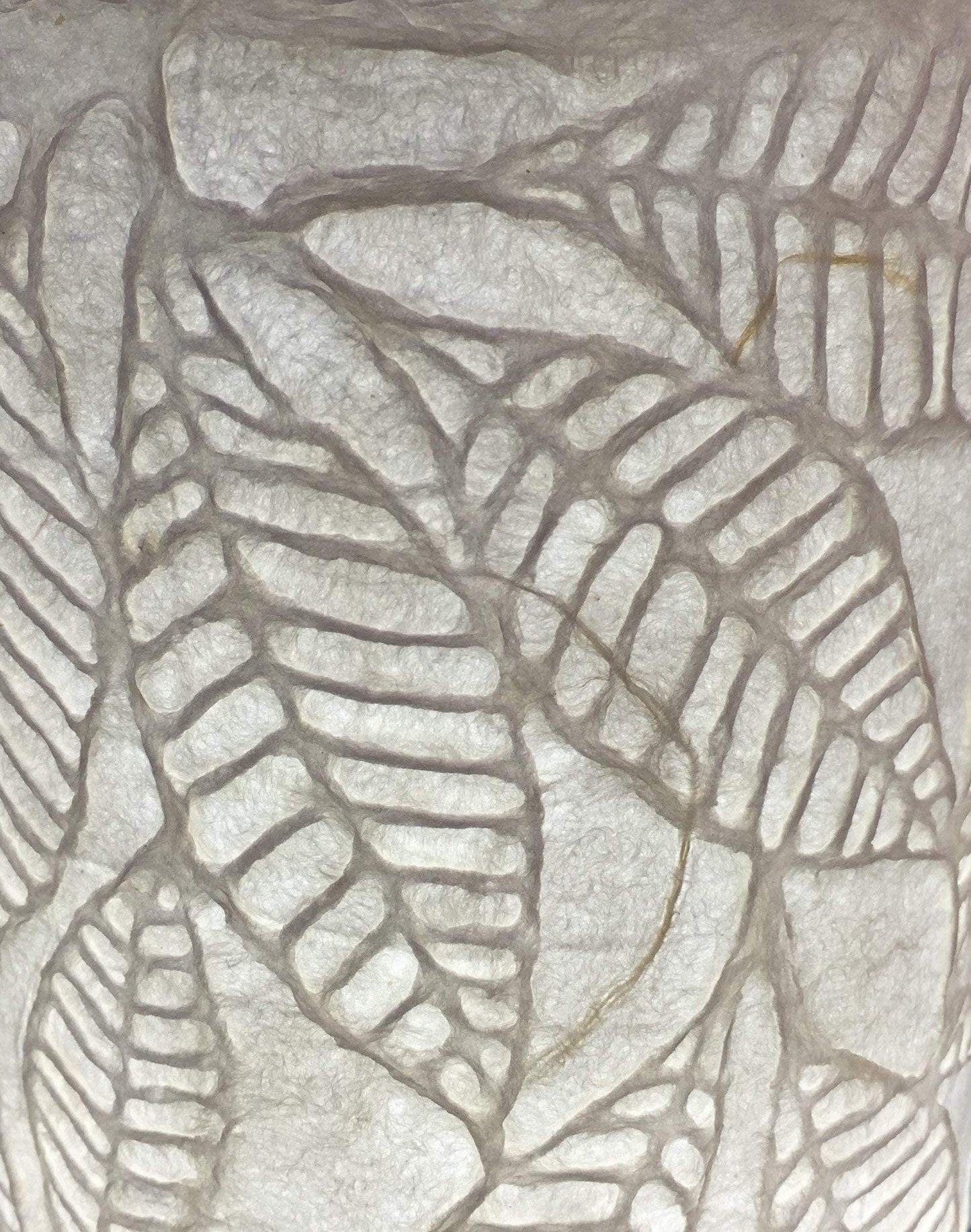 MULBERRY PAPER, EMBOSSED LEAVES, WHITE MULBERRY PAPER SHEET