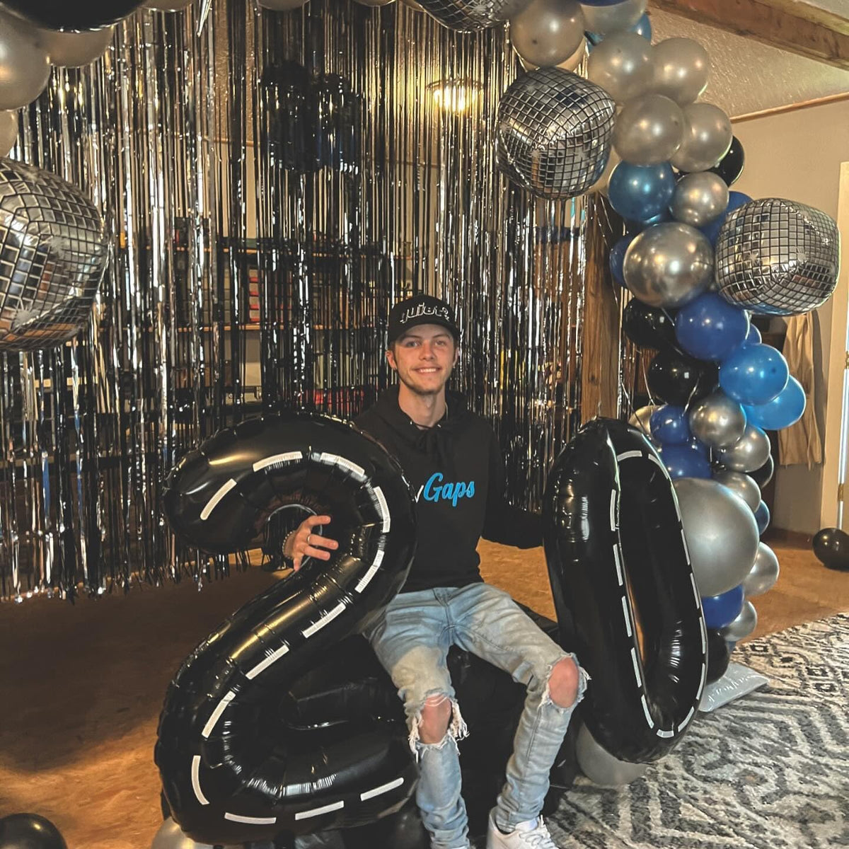 Race Car 7 Balloon - 40 Inch Number Balloon for 7th Birthday | Black Race Car Party Decorations