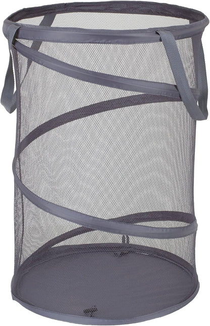 Household Essentials 2027-1 Pop-Up Collapsible Mesh Laundry Hamper in Charcoal