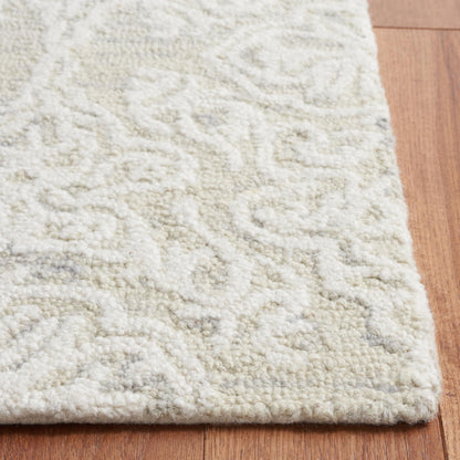 SAFAVIEH Area Rug 8x10 - Blossom Collection - Large - Silver & Ivory, Handmade Wool, Ideal for Living Room, Bedroom, Office, Dining Space (BLM112G)