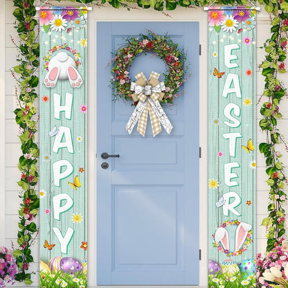 Threetols Easter Wreath Bows - Beige & White Buffalo Plaid Decorative Bows for Indoor/Outdoor Decor