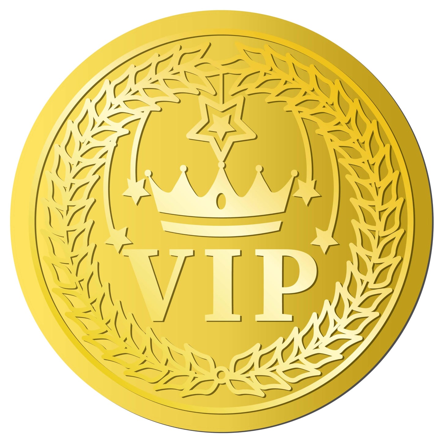 CRASPIRE 144Pcs VIP Crown Gold Foil Embossed Stickers 2" Self Adhesive Certificates Envelopes Seals Sticker Labels for Wedding Invitation Graduation Corporate Diplomas Gift Wrapping