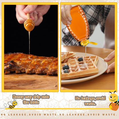 20 32 oz Layhit Pieces Plastic Honey Jars Clear Plastic Honey Bottles with Lids Container Dispenser with Flip Lid Empty