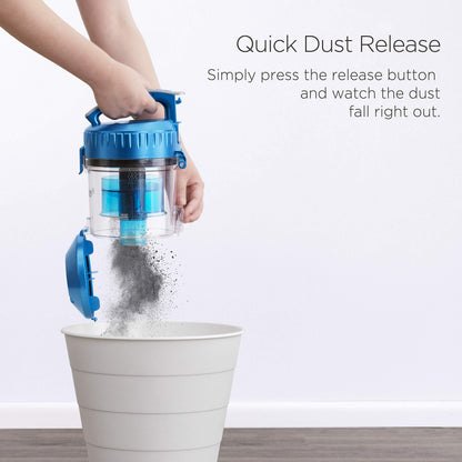 Eureka Bagless Canister Vacuum Cleaner, Lightweight Vac for Carpets and Hard Floors, w/Filter, Blue, Whirlwind NEN110B