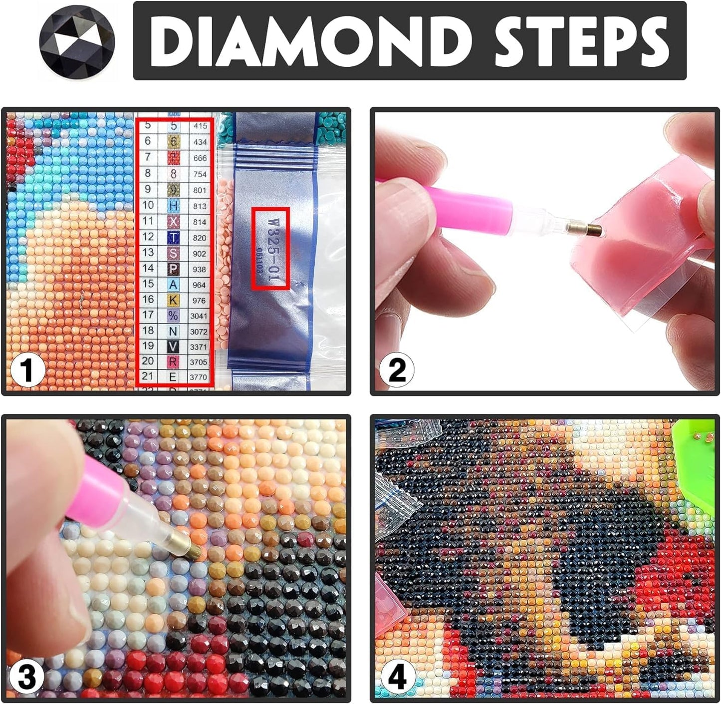 Yomiie 2 Pack Large Diamond Art Kits for Adults, Deers & Horses Diamond Painting Art Animals DIY Full Round Drill Kits, Rhinestone Diamond Crystal Craft Canvas Home Wall Decor 31.5x11.81 inch