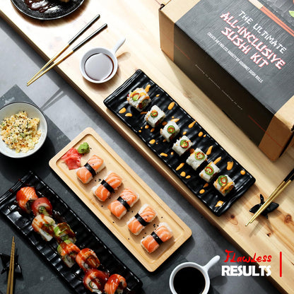 CraftZee All-Inclusive 𝗣𝗥𝗘𝗠𝗜𝗨𝗠 Sushi Making Kit for Beginners & Professionals - Sushi Maker with Rice Cooker, Reusable Chopsticks, Bazooka, Sushi Roller, Book - Sushi Kit for Family BPA-Free