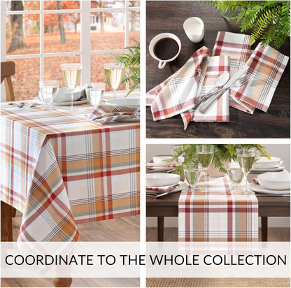 13"x90" Elrene Home Fashions Seneca Plaid Harvest Fall/Thanksgiving Cotton Console Centerpiece/Table Runner