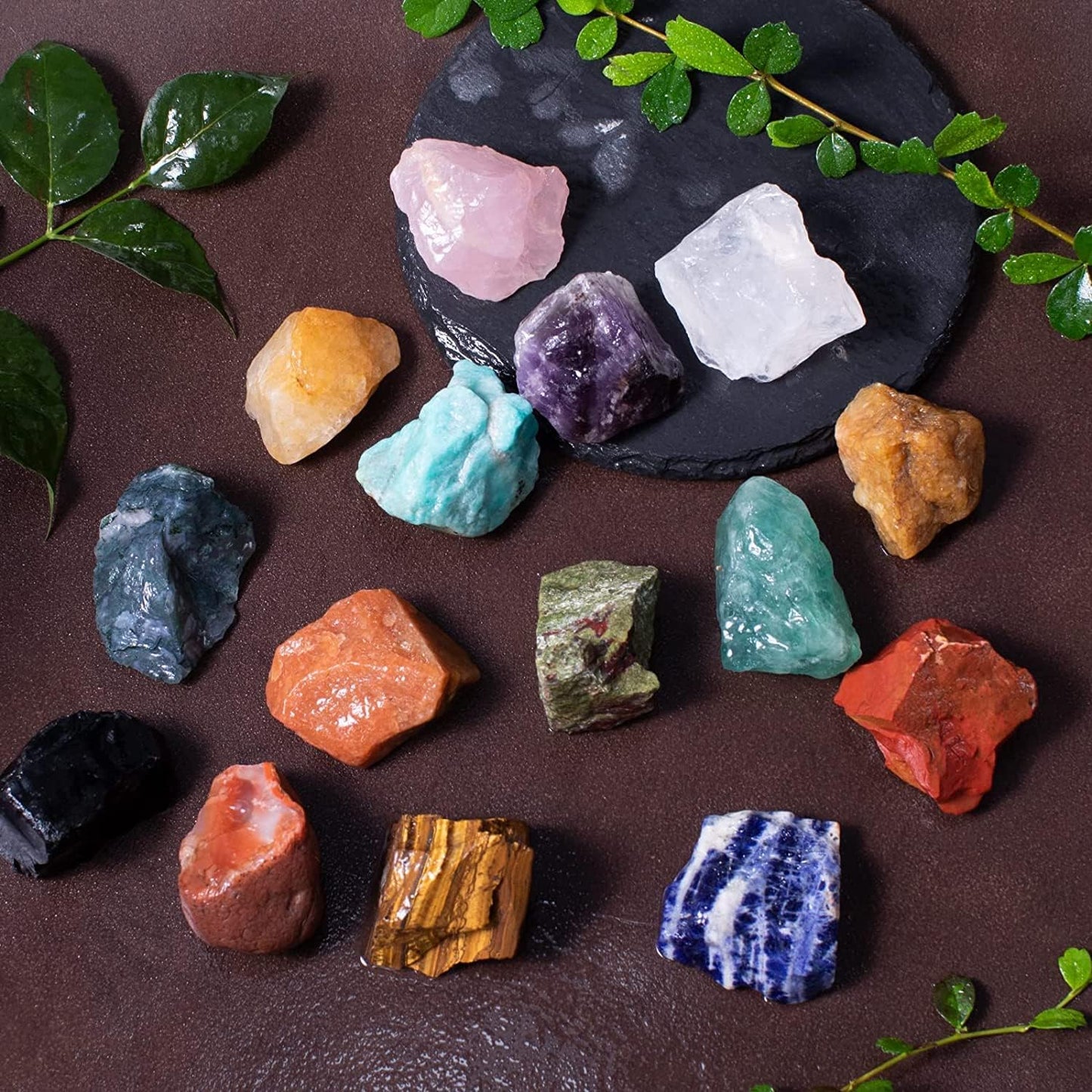 1 lb Bulk Assorted Stones - Large 1" Natural Raw Stones Crystal for Tumbling, Decoration, Polishing