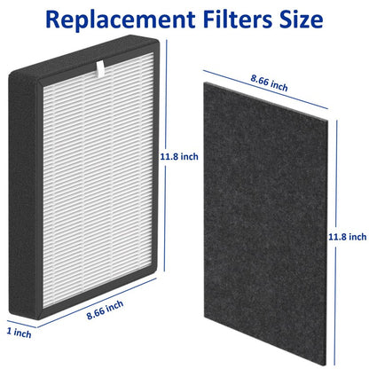 ProHEPA 9000 True HEPA Replacement Filters Compatible with VEVA ProHEPA 9000 Puri-fiers, 4 pack H13 True HEPA Filters & 4 Activated Carbon Pre-Filters