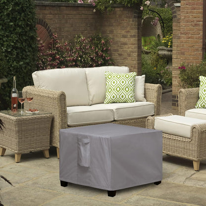 (25"x25"x17", Easy-Going Square Patio Ottoman Cover, Waterproof Outdoor Ottoman Cover, Fade Resistant Patio Side Table